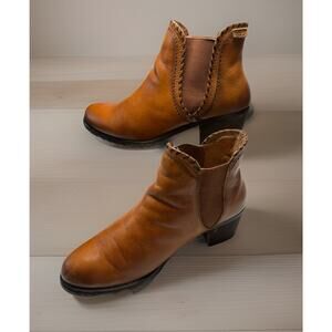 Pikolinos Boots Andorra Leather Ankle Women Size 37 / 6.5 or 7 US Brown Western